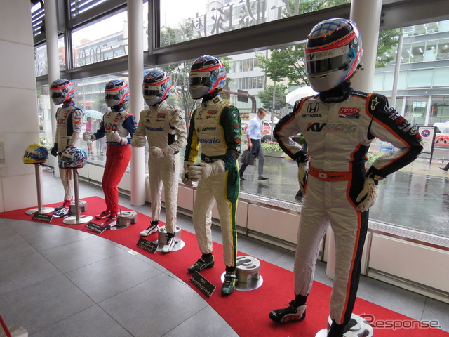 東京・青山のホンダ本社1F「ウエルカムプラザ」では23日まで佐藤琢磨の記念展示を実施中。