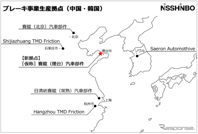 ブレーキ事業生産拠点（中国・韓国）