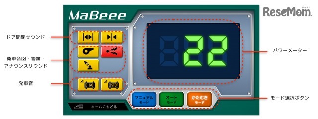 MaBeee Train　かたむきモード画面