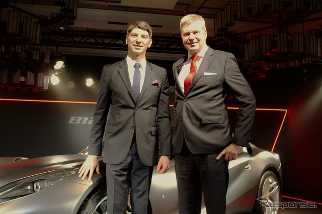 フェラーリ極東・中東エリア統括CEOのディーター・クネヒテル氏(右)とフェラーリ・ジャパン&コリア代表取締役社長のリノ・デパオリ氏(左)