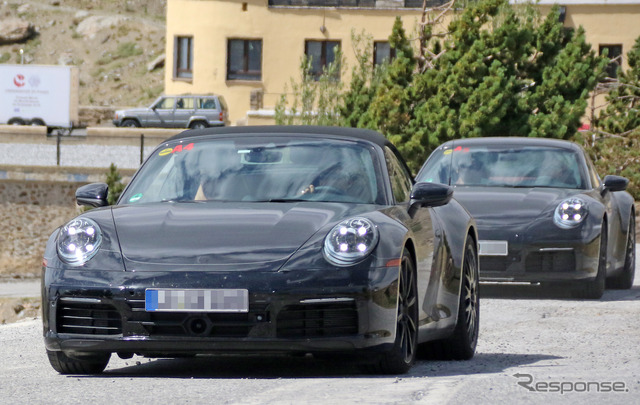 ポルシェ 911カブリオレ 次期型 スクープ写真
