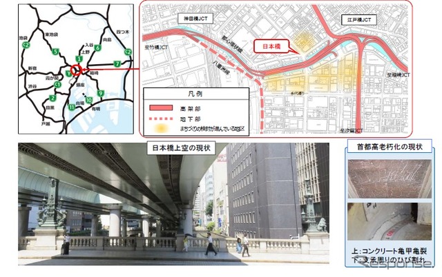 首都高速を地下化する日本橋周辺