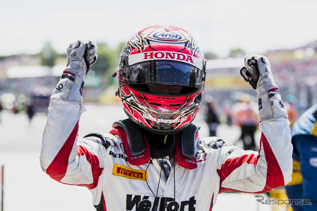 FIA-F2のハンガリー大会、レース2で優勝した松下信治。