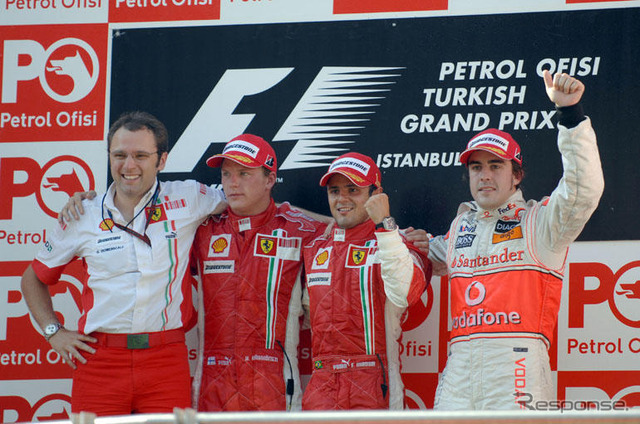 【F1トルコGP】決勝…フェラーリが1-2、マッサ＆ライコネン