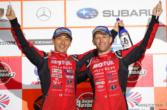 鈴鹿1000kmでGT500クラス2位となった#23 松田&クインタレッリ。