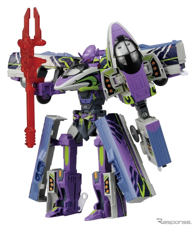 武器パーツを持たせた「シンカリオン 500 TYPE EVA」(ロボット第2形態)のイメージ。