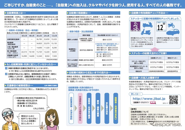 自賠責の加入を促進する2017年度リーフレット