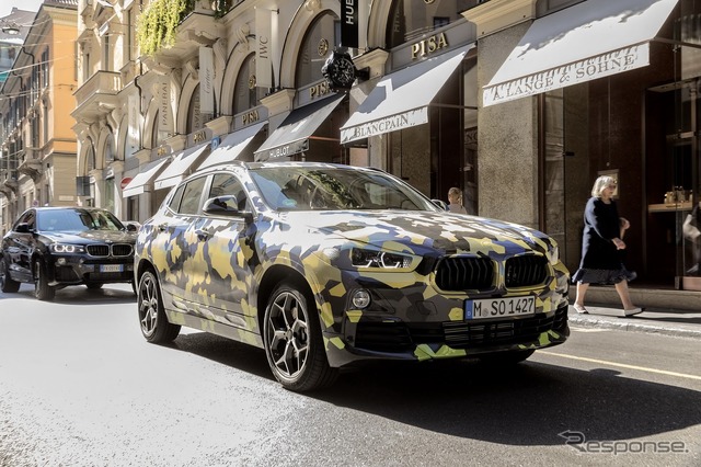 BMW X2 の最新プロトタイプ（イタリア・ミラノ）