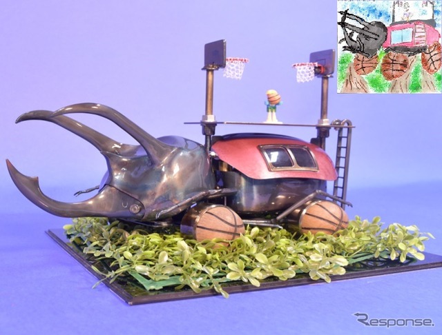 2016年「こどもクルマデザイン展」製作作品「空にまい上がれ！ぼくのカブトムシカー」