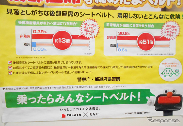 シートベルトの重要性を訴える警察庁のポスター