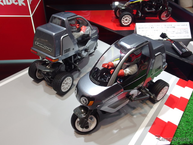 タミヤの3輪バイクRC。年内発売を目標に鋭意開発中(全日本模型ホビーショー2017)。