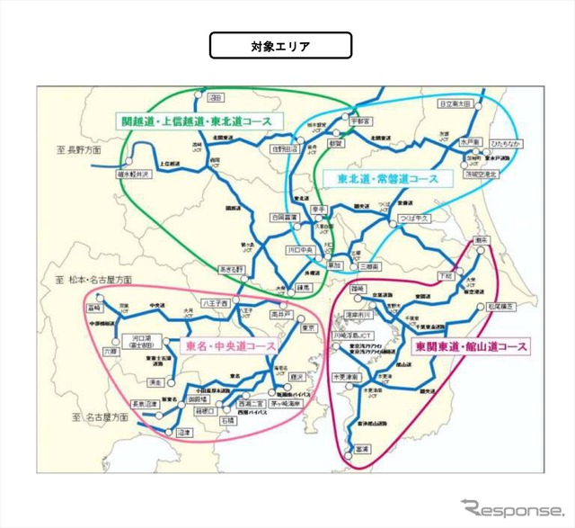 高速史上初の二輪車専用周遊パス「二輪車ツーリングプラン」のエリア