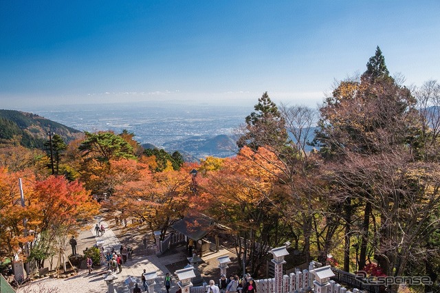 大山阿夫利神社下社からの眺望。