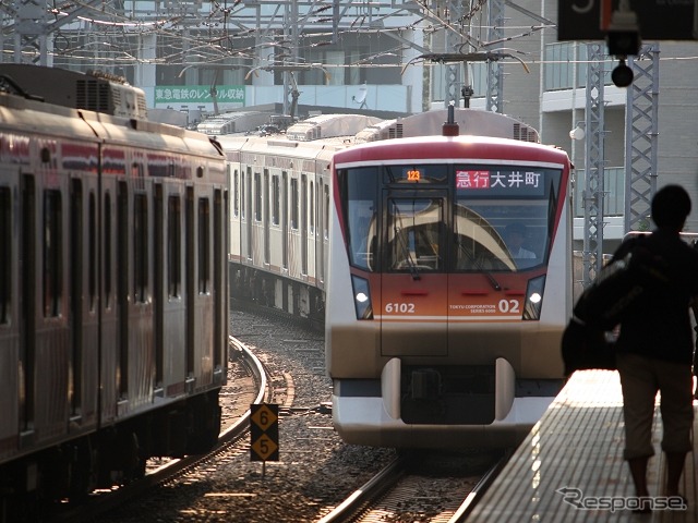 大井町線の急行は11月から2018年3月にかけて順次7両編成になる。