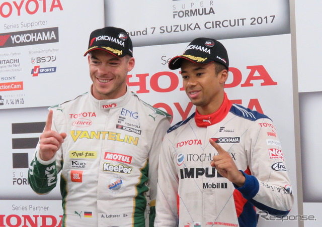 最終戦のポールシッター2人、ロッテラー(左)とマーデンボロー。