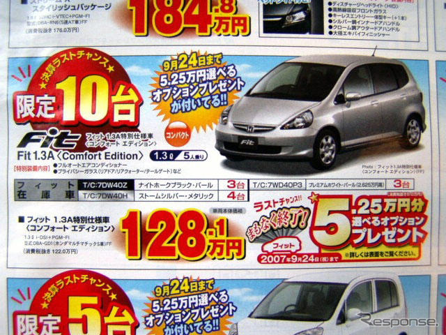 【新車値引き情報】フィット、ラストチャンス!! コンパクトカー