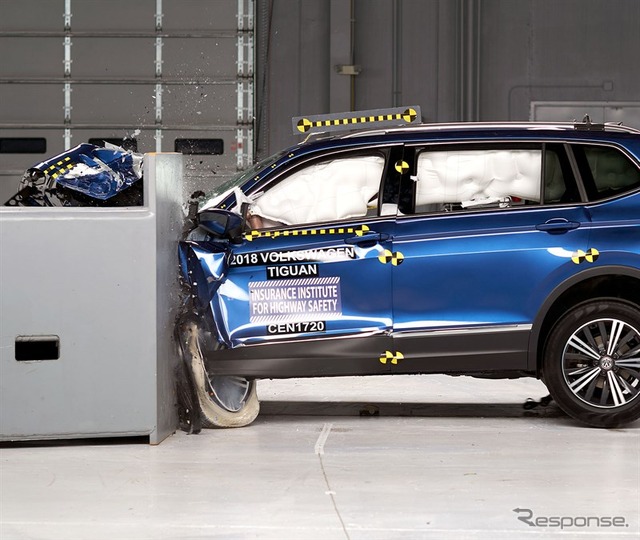 VW ティグアン 新型のIIHSスモールオーバーラップ衝突テスト