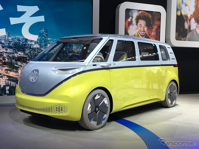 2022年からの生産が決まっている電気自動車の「I.Dシリーズ」、今回は「I.D BUZZ」を展示。