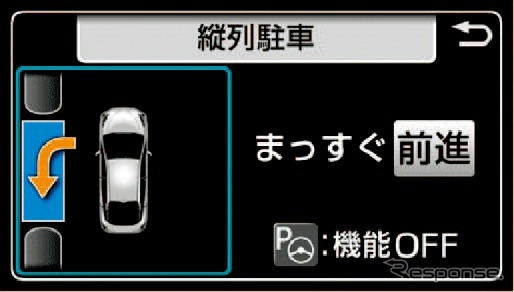 シンプルインテリジェントパーキングアシスト 画面表示（縦列駐車機能）