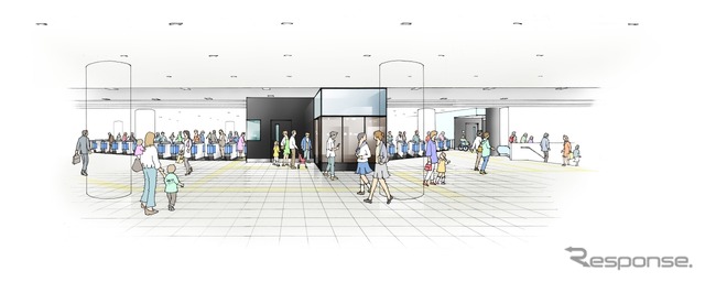 乗換改札機のイメージ（相鉄側）。2018年3月の使用開始が予定されている。