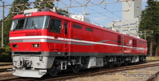 JR貨物のEH800形。2018年1月に京都鉄道博物館で展示される。