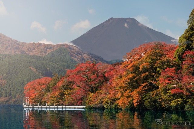 芦ノ湖から見る富士山