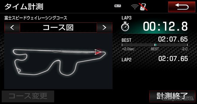 トヨタ ヴィッツ GRMN 専用T-Connectナビ(ラップタイムデータ画面)