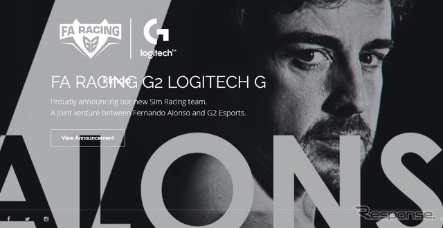 フェルナンド・アロンソ選手が立ち上げた自身のeスポーツ・レーシングチーム、「FA Racing G2 Logitech G」