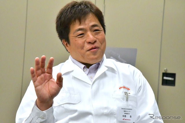 新型ゴールドウイング開発責任者の中西 豊さん(本田技術研究所 二輪R&Dセンター)。