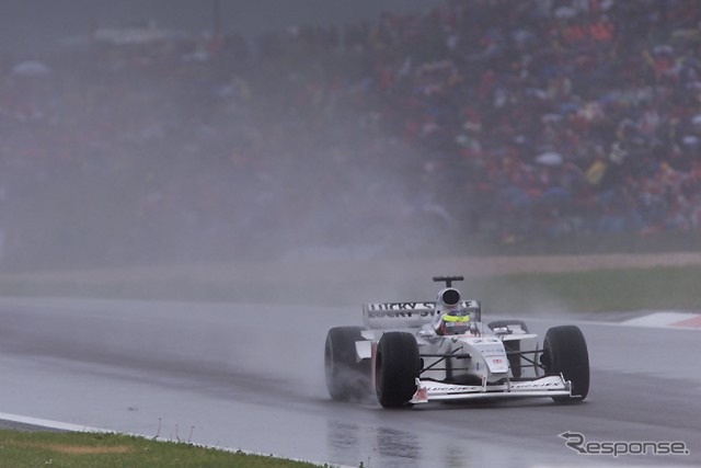 【ホンダF1ストーキング】BARの2台、雨に沈む……トラブルは続く
