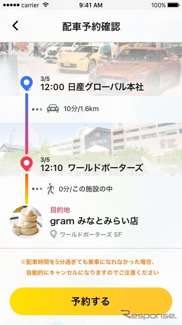 Easy Rideアプリの画面