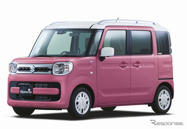 スズキ スペーシア ハイブリッドX(チアフルピンク ホワイト2トーンルーフ)
