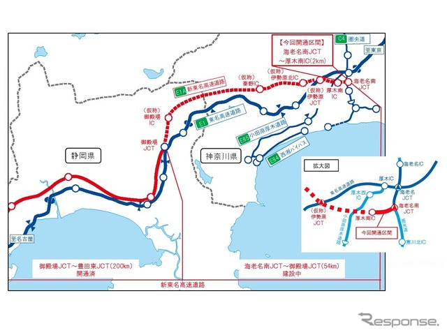 新東名高速道路 位置図