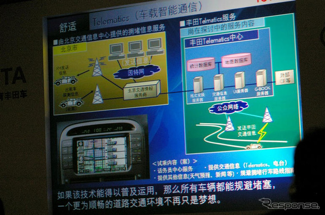 【ITS世界会議07】トヨタ、中国でテレマティクスサービスを展開 09年初頭