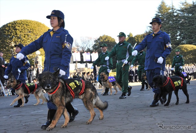 警視庁　年頭部隊出動訓練