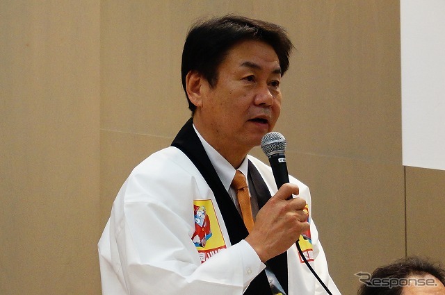 自動車用品小売業協会の小林喜夫巳会長(オートバックスセブン代表取締役社長 執行役員)。