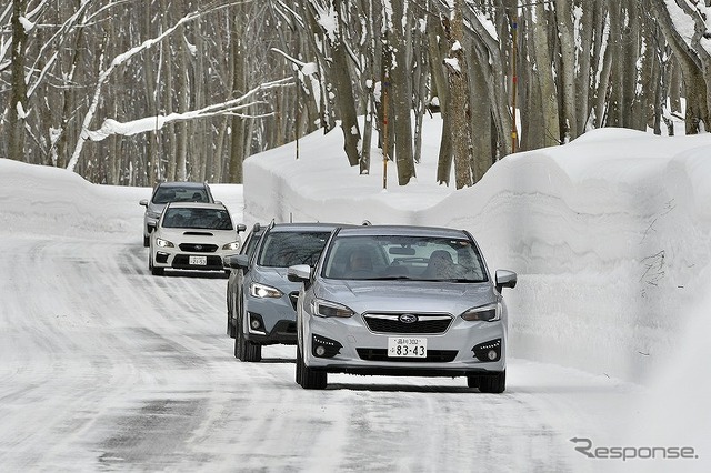 SUBARUテックツアー第8弾 SGP×AWD雪上公道試乗会のようす