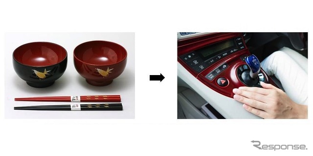 川連漆器を使ったシフトパネル