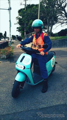 石垣島マラソン10kmを先導したgogoro（ゴゴロ）EVスクーター