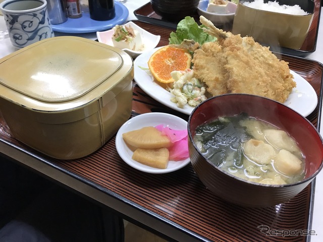 あじ（フライ）定食。これで700円だ。（2018年1月末現在）