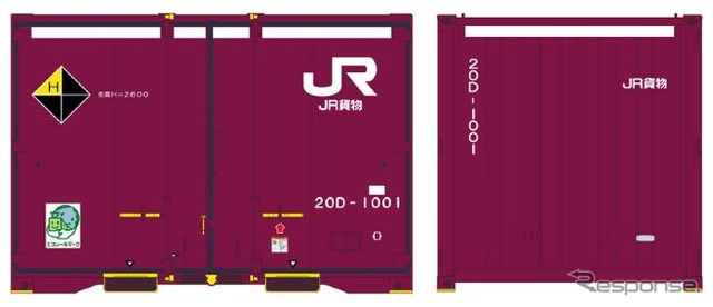 今後増備される20形コンテナ（両側開きのDタイプ）のイメージ。