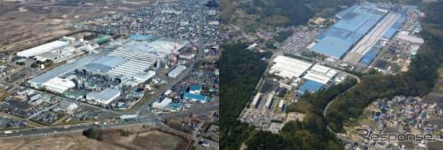 東洋ゴム 仙台工場(左)と桑名工場