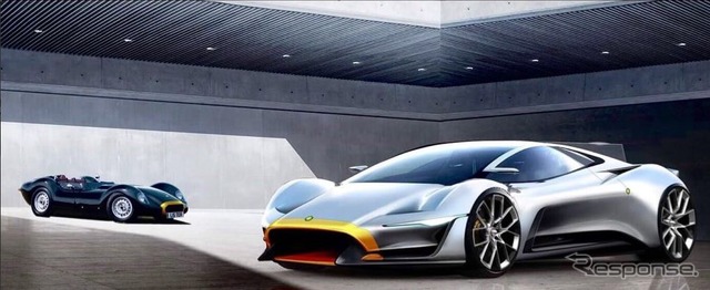 英リスターの新型スーパーカーのティザースケッチ
