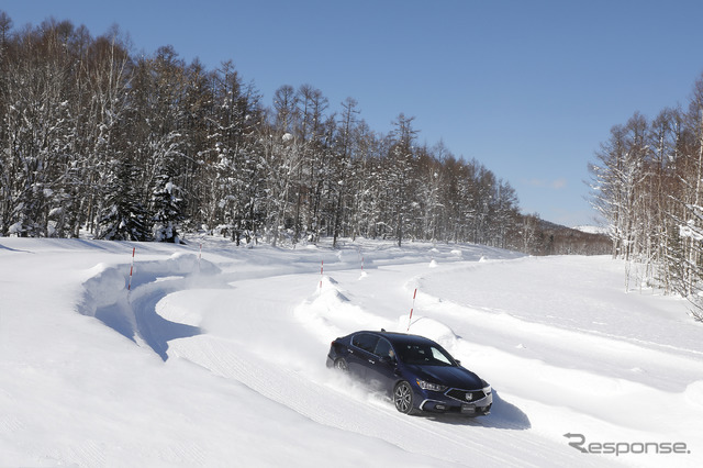 ホンダ レジェンド 新型(マイナーチェンジモデル)で豪雪の鷹栖試験場を走った