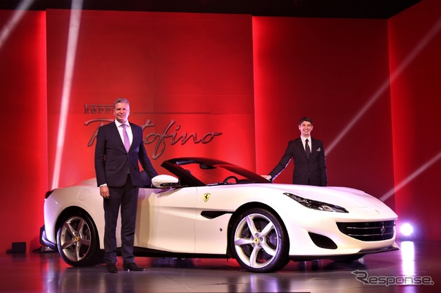 フェラーリ極東中東エリア統括CEOのディーター・クネヒテル氏(左)とフェラーリ・ジャパン&コリア代表取締役社長のリノ・デパオリ氏(右)