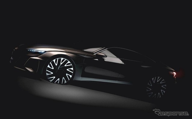 アウディの新型EV、e-tron GTのティザーイメージ