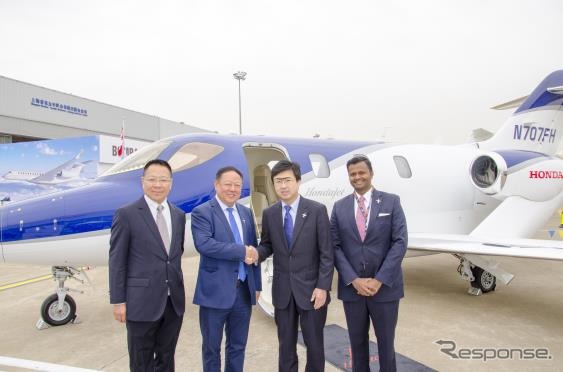中国上海で開幕したアジアビジネス航空ショーに出展した「ホンダ ジェット」