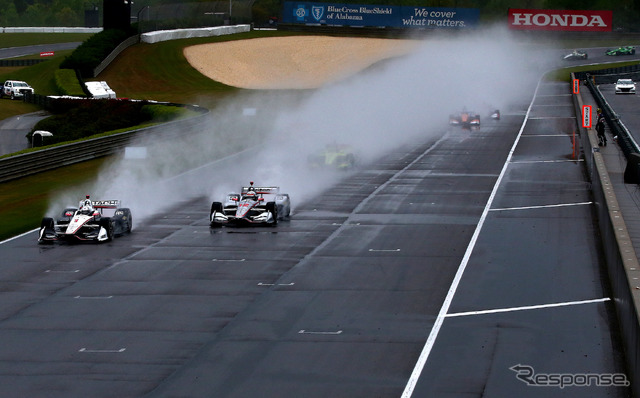 雨による厳しいコンディションに見舞われたインディカー第4戦。