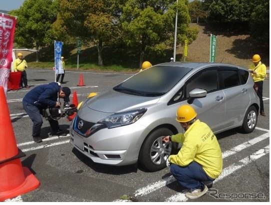 宮島サービスエリアでの点検状況