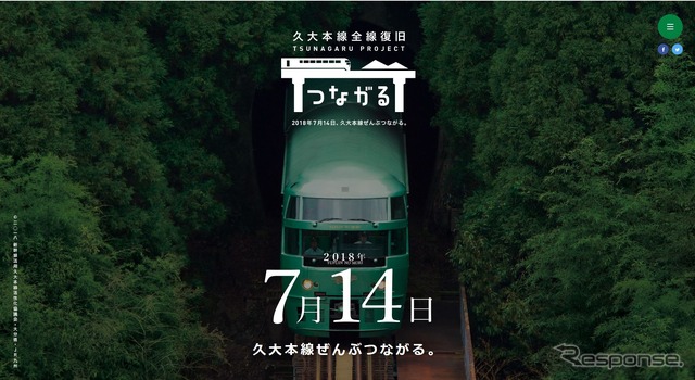 5月7日にオープンした「久大本線 ぜんぶつながるプロジェクト」のスペシャルサイト。